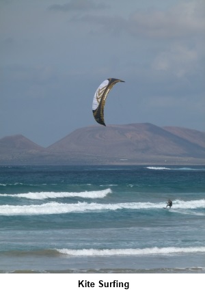Kite surfing at Famara