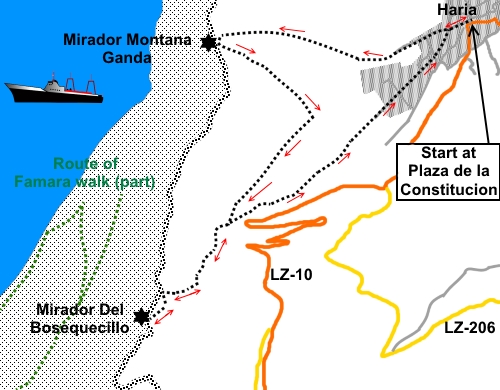 Haria to El Bosquecillo walk sketch map