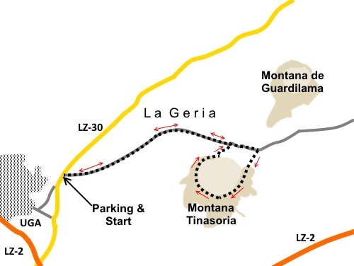 La Geria walk sketch map