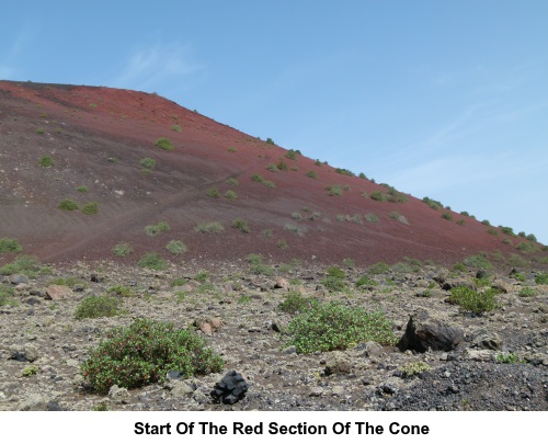 Start of the red section of the cone.