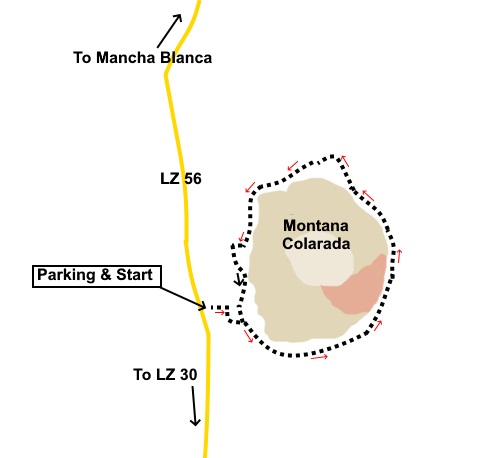 Montana Colorada sketch map.