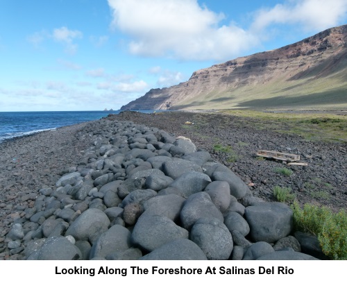 Looking along the foreshore at Salinas del Rio.