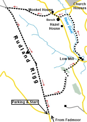 Farndale and Rudland Rigg sketch map