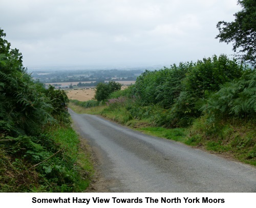 Hazy view towards the North York Moors.
