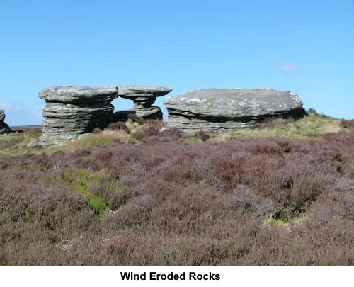 Wind eroded rocks.