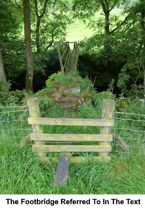 The footbridge referred to in the text.