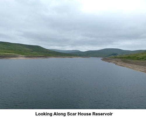 Looking along Scar House Reservoir.