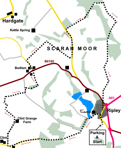 Ripley circular walk sketch map.