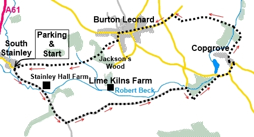 Walk from South Stainley sketch map