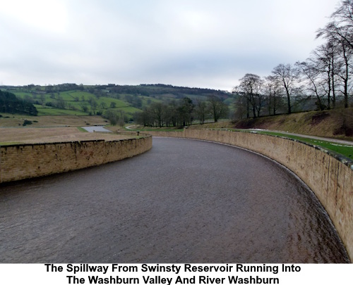The spillway from Swinsty Reservoir.