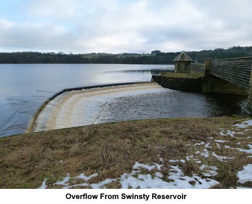 The overflow at Swinsty Reservoir.
