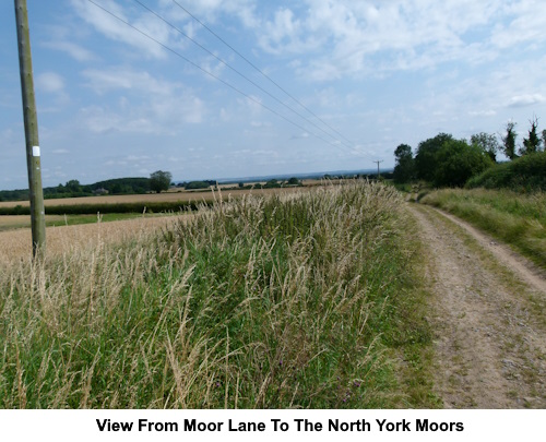 View along Moor Lane to the North York Moors.