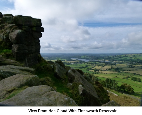 View from Hen Cloud showing Tittesworth reservoir.