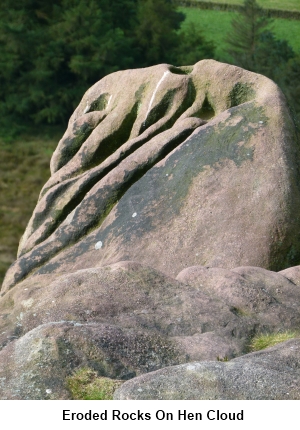 Eroded rock on Hen Cloud