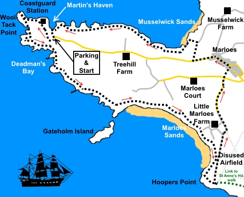 Marloes Round walk sketch map