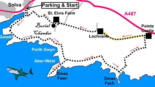 Walk from Solva to Pointz Castle sketch map