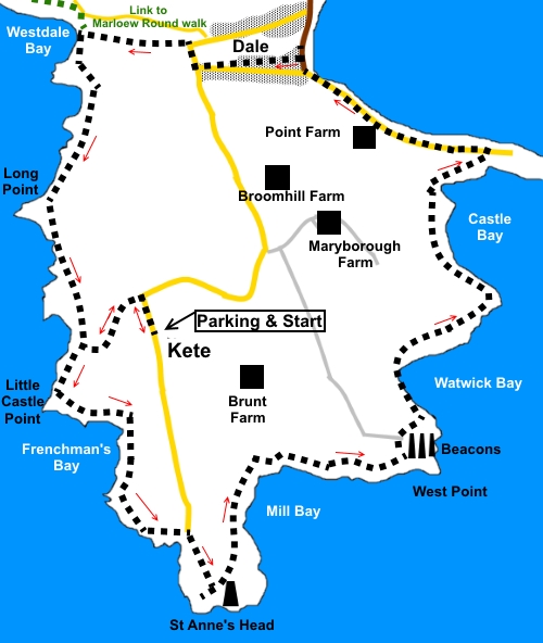 St Anne's Head walk sketch map