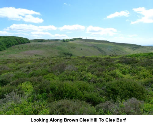 The voiew along Brown Clee Hill to Clee Burf.