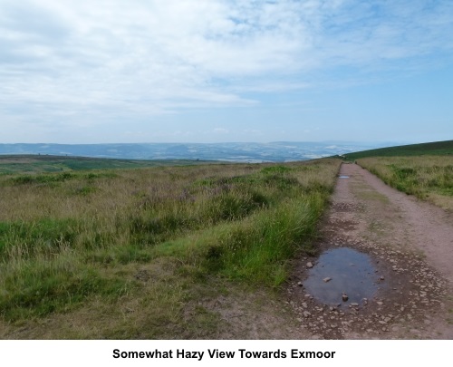 Hazy view towards Exmoor