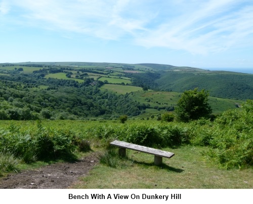 Bench with a view on Dunkery Hill