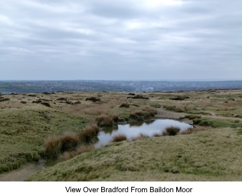 A view over Bradford from Baildon Moor
