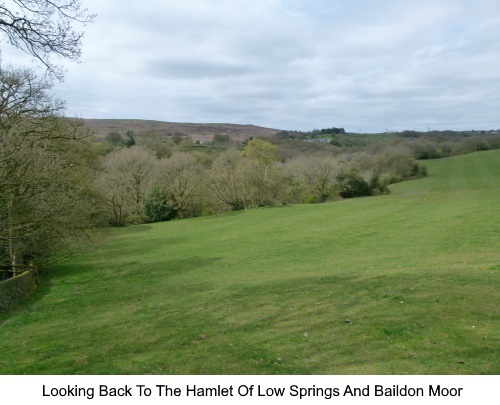 Looking back to the hamlet of Low Springs and Baildon Moor.