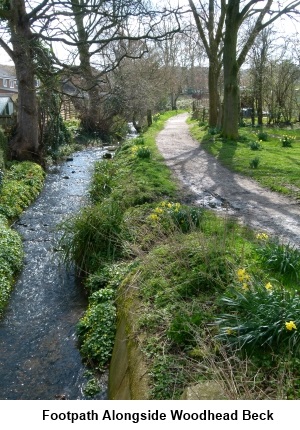 Woodhead beck and footpath