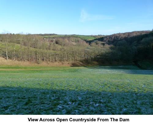 Looking from the dam across open countryside.