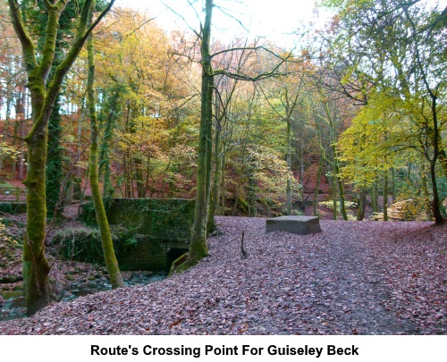 The bridge for the crossing of Guiseley Beck.