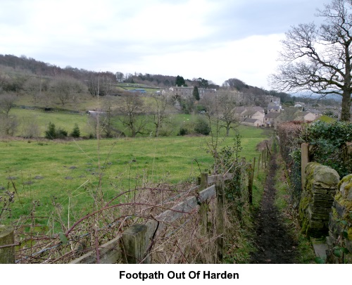 The footpath out of Harden.