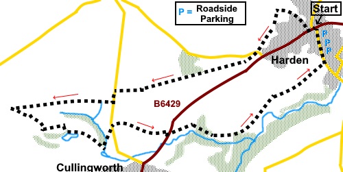 Sketch map for the Harden Round walk.