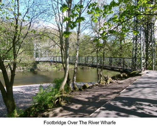 Footbridge over River Wharfe in Ilkley.