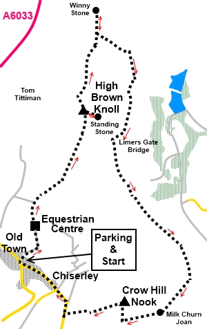 Midgley Moor sketch map