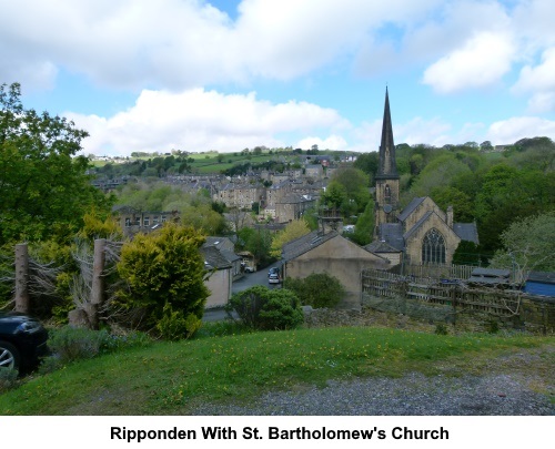 Ripponden with St. Bartholomew's church.