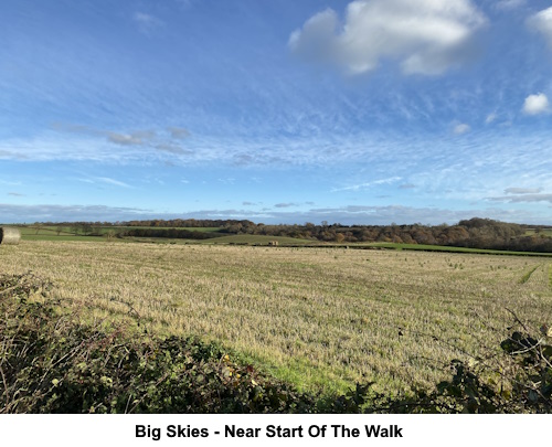 Countryside scene near the start of the walk.