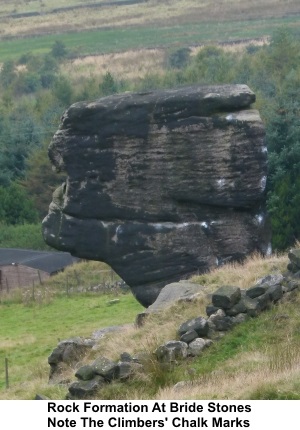 Rock formation at Bride Stones