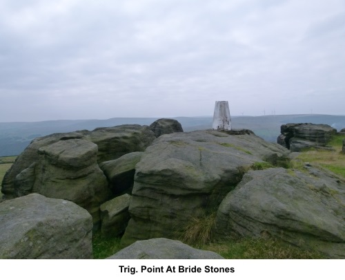 Trig point at Bride Stones