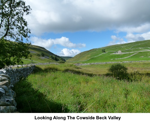 Looking along the Cowside Beck valley.