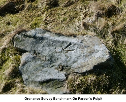An Ordnance Survey benchmark at Parson's Pulpit.
