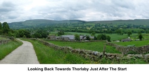 Looking back to Thorlaby just after the start of the walk