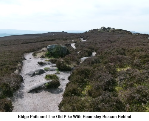 Ridge path to The Old Pike and Beamsley Beacon