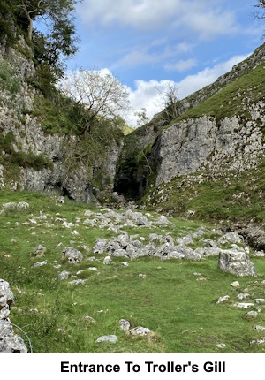 The entrance to Troller's Gill.