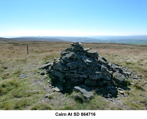 Cairn at SD 864716 and possibly the summit of Fountains Fell.