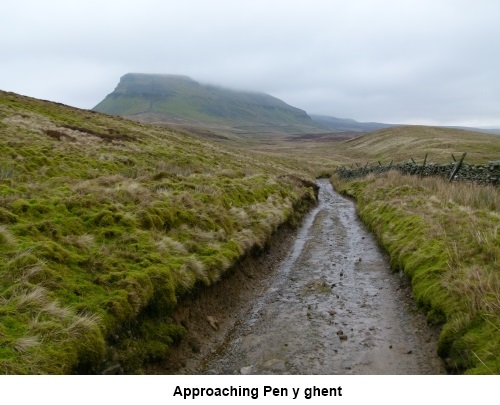 Path approaching Pen y ghent