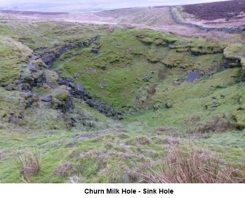 Churn Milk Hole, a sink hole near Pen y ghent