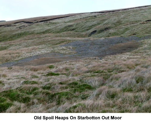 Old spoil heaps on Starbotton Out Moor.