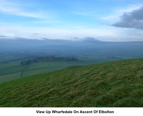 View up Wharfedale on ascent of Elbolton