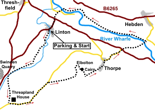 Linton to Elbolton Hill sketch map