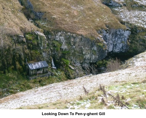 Looking doen to Pen-y-ghent Gill