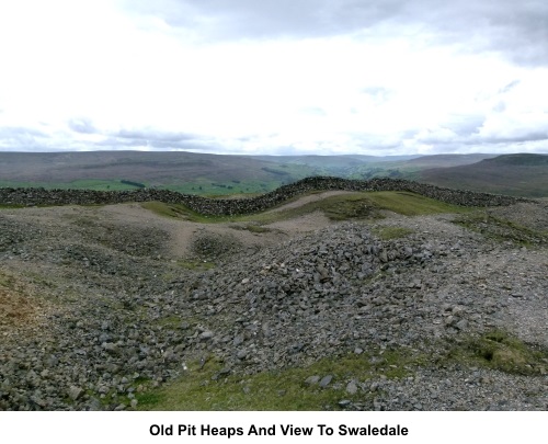 Old pit heaps and view to Swaledale